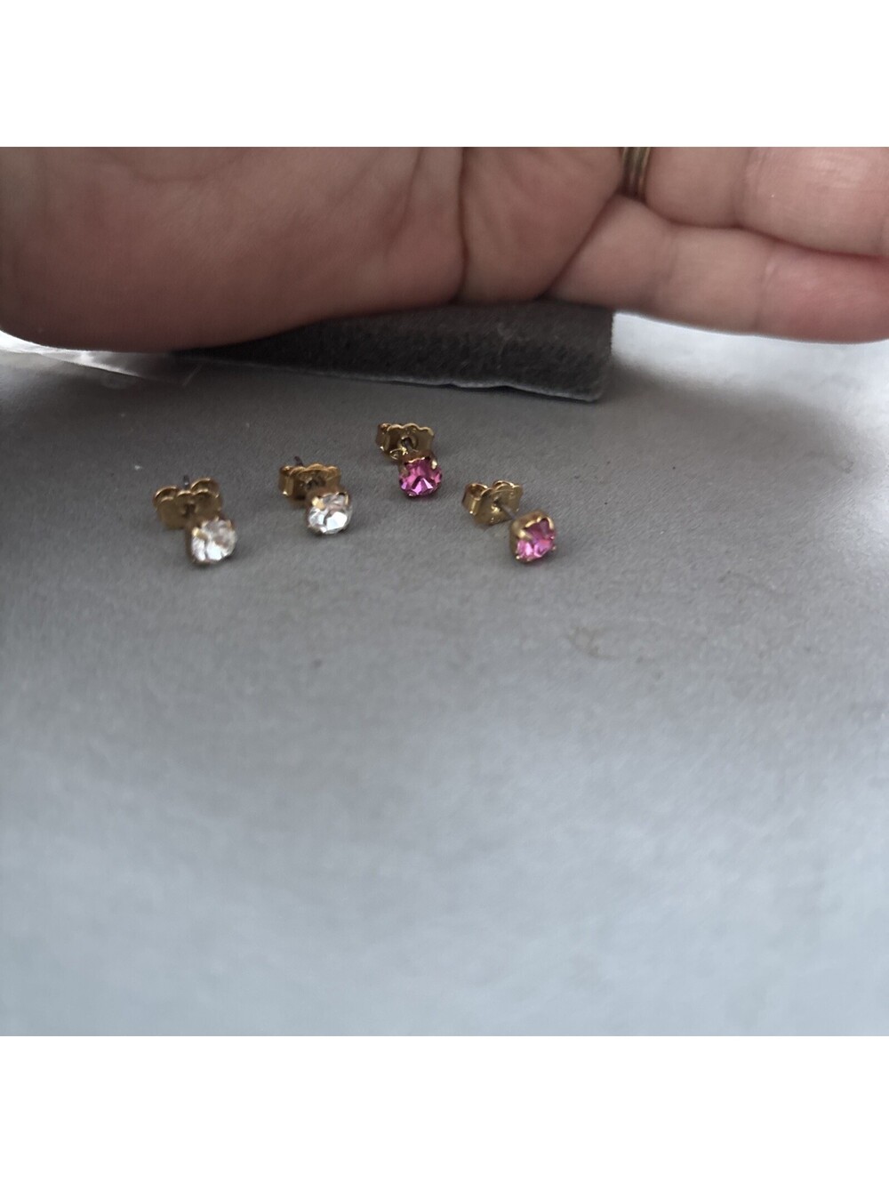 Vintage Avon pierced Earrings 2 Pair Gold Tone